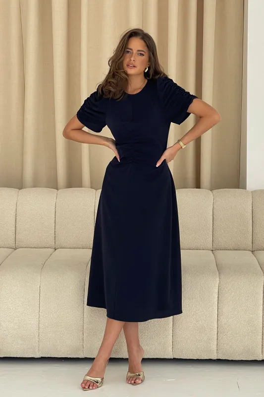 Aileen navy dress