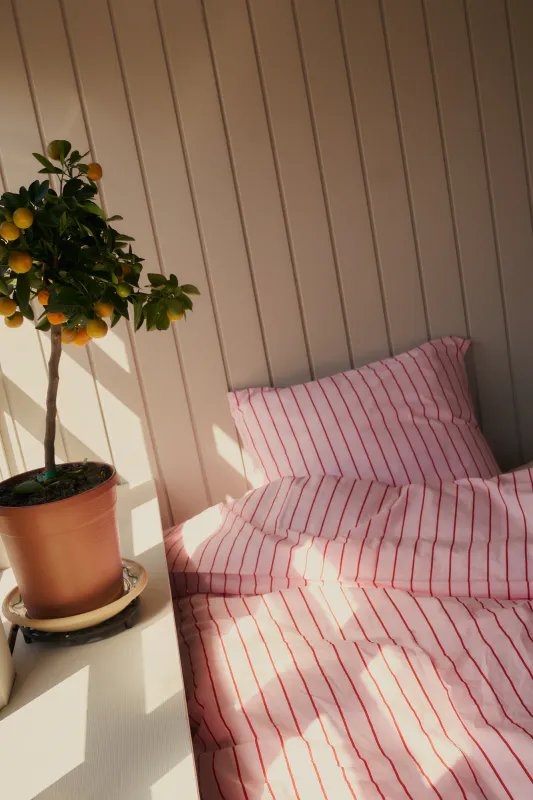 percale linen set babypink and skipatrol 140 x 200 cm