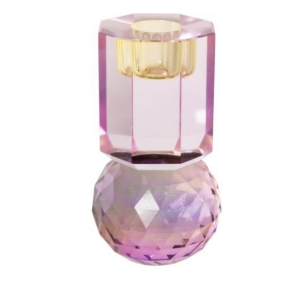 Hovedbilde Krystall lysestake blue ombre/pink