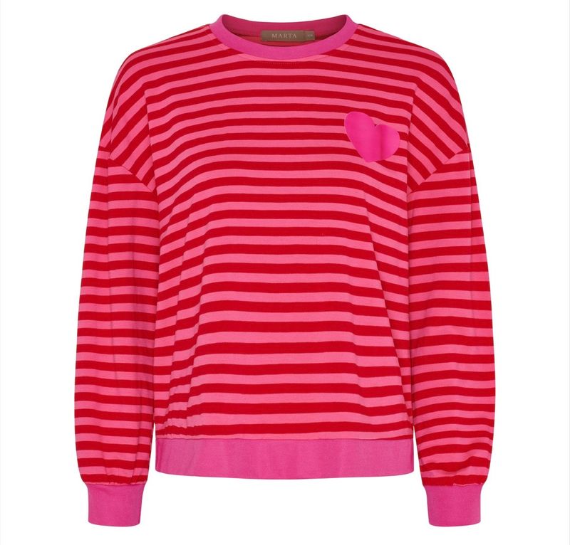 Red pink heart sweather 