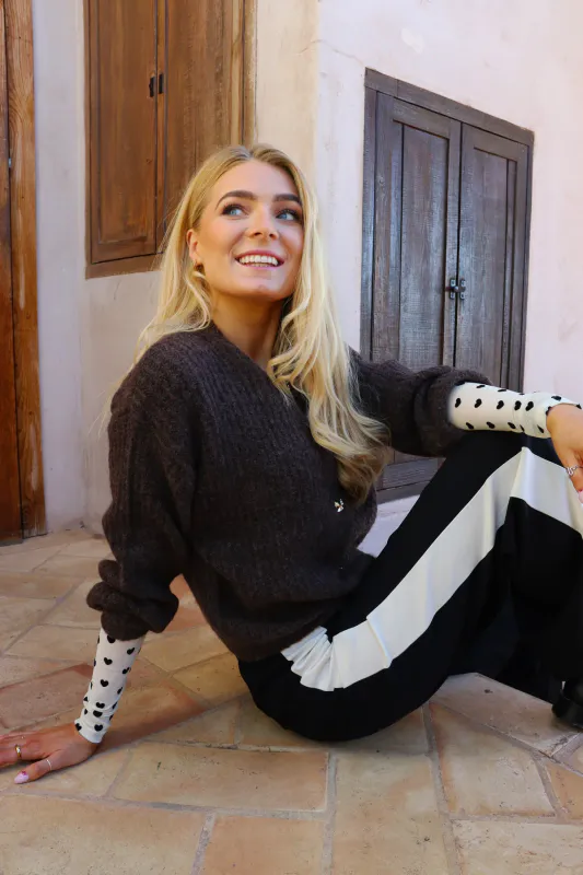 fredde black white pants