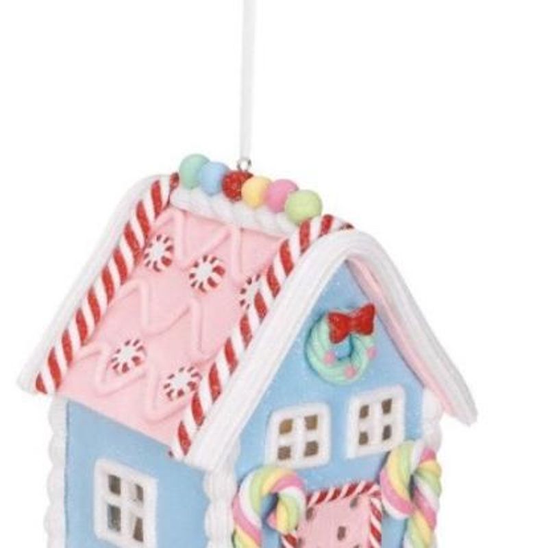 LED CLAY GINGERBR.HOUSE blue