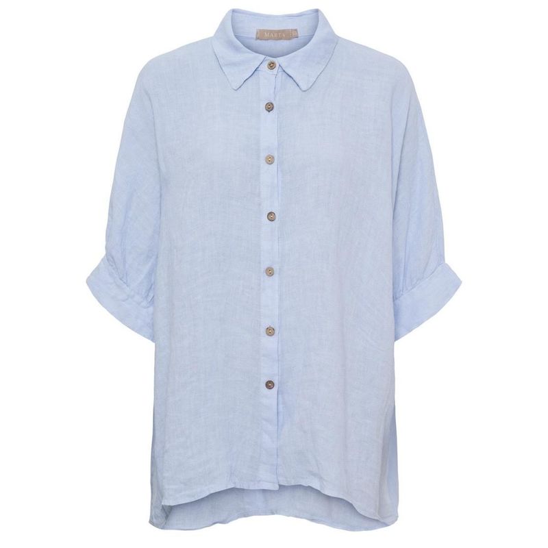 blue lin shirt